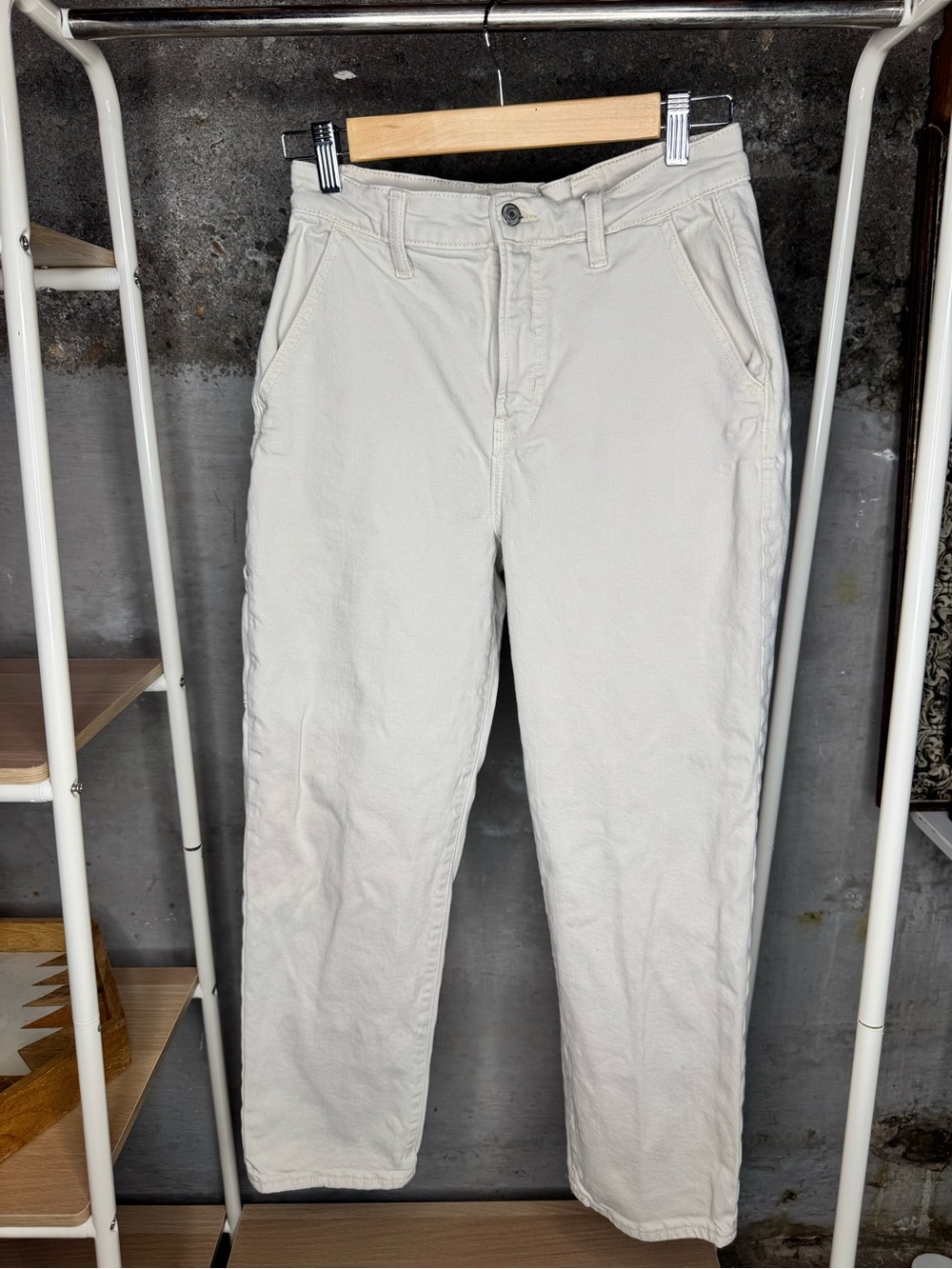 Off white high rise cropped utility pant